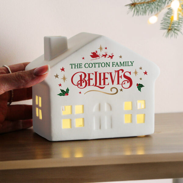 Personalised Believe in Christmas LED House - Image 5