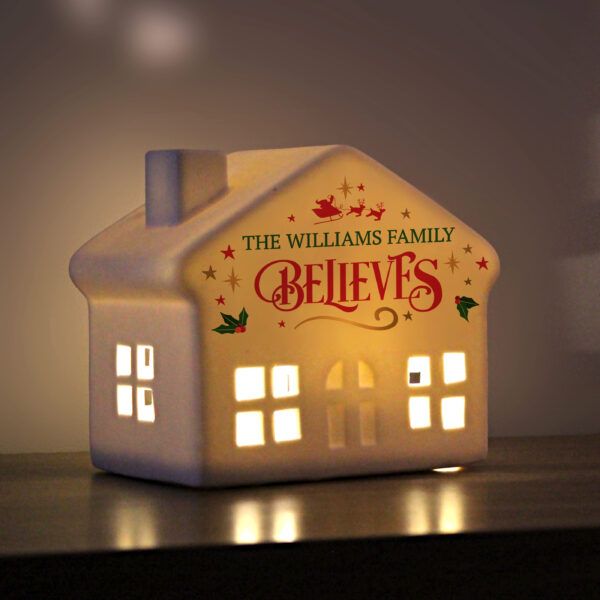 Personalised Believe in Christmas LED House - Image 3