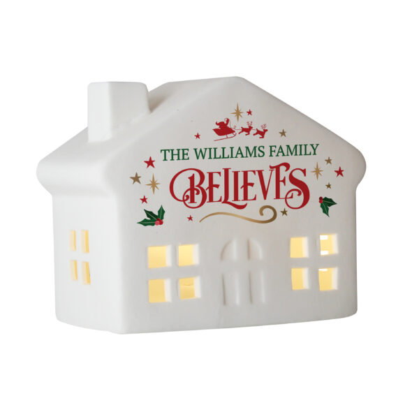 Personalised Believe in Christmas LED House - Image 2