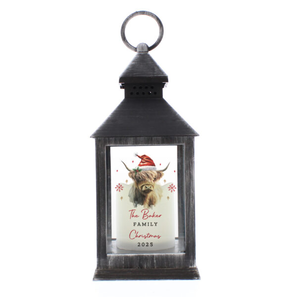 Personalised Highland Cow Christmas LED Lantern - Image 6