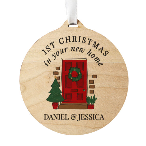 Personalised New Home Round Wooden Decoration - Image 6