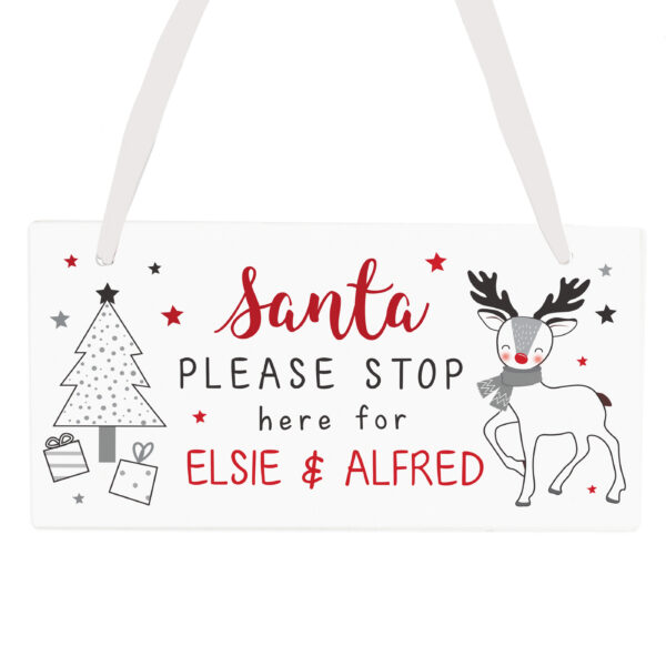 Personalised Rudolph Santa Please Stop Here Sign - Image 2