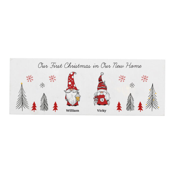 Personalised Gonk Family Christmas Wooden Mantel Decoration - Image 3