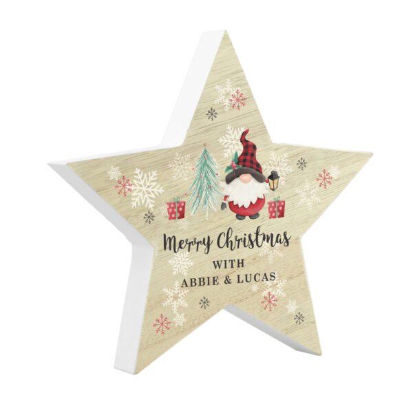 Personalised Gonk Christmas Wooden Star Ornament - Image 6