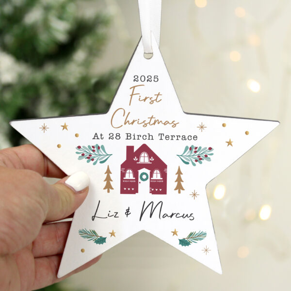 Personalised Home For Christmas Star Ornament - Image 3