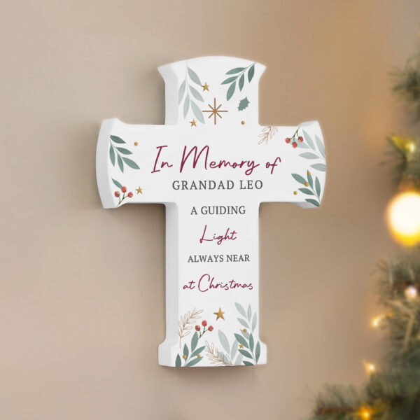 Personalised Christmas Wooden Cross Ornament - Image 5