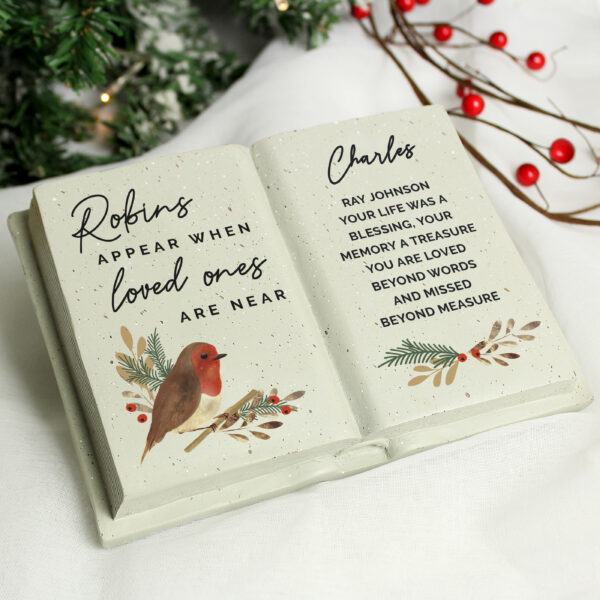 Personalised Robins Appear.. Memorial Book - Image 3