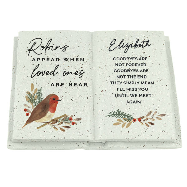 Personalised Robins Appear.. Memorial Book - Image 4