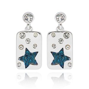 Equilibrium Drop Blue Star Earrings Luxe Tag