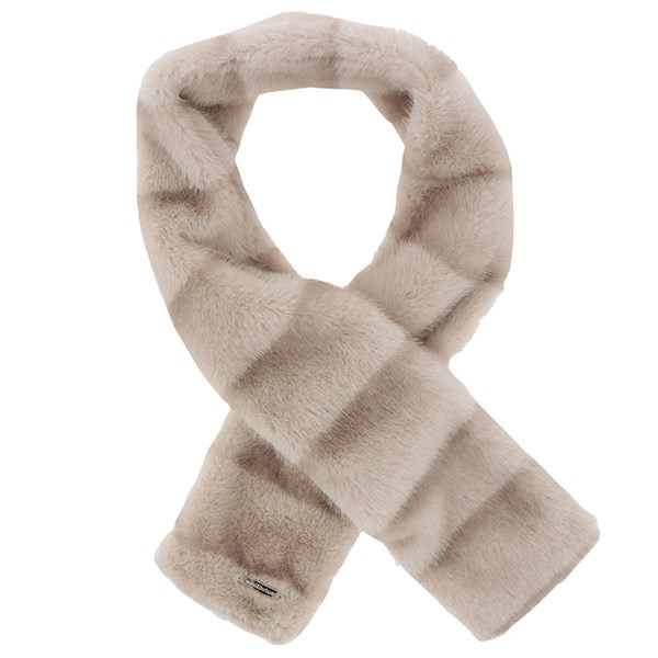 Equilibrium Faux Fur Crossover Scarf in soft faux fur – available in cream,