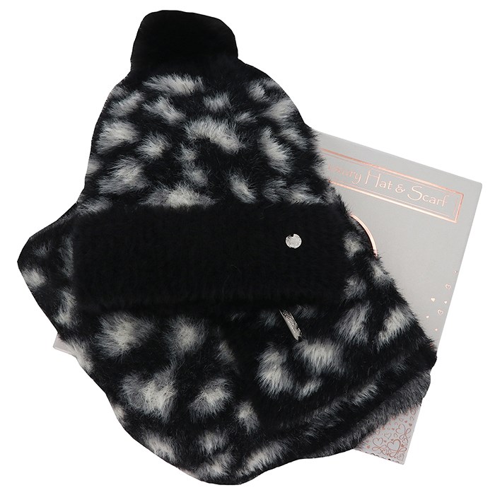 Leopard Print Boxed Hat & Scarf Set - Image 4