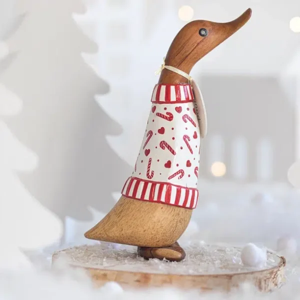 DCUK Candy Cane Duckling in Red & White Jumper - Image 2