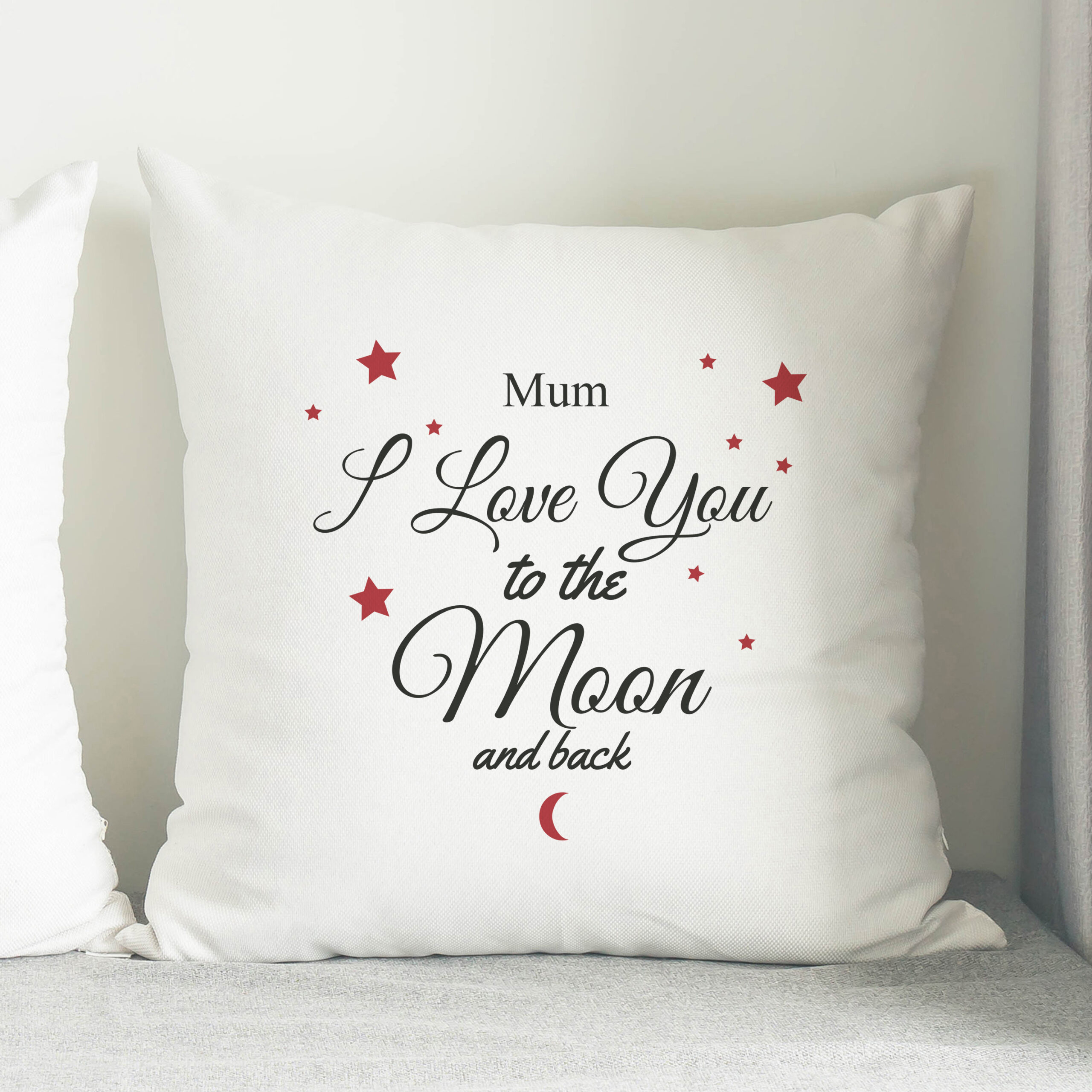 Personalised To The Moon & Back White Cushion - Image 4