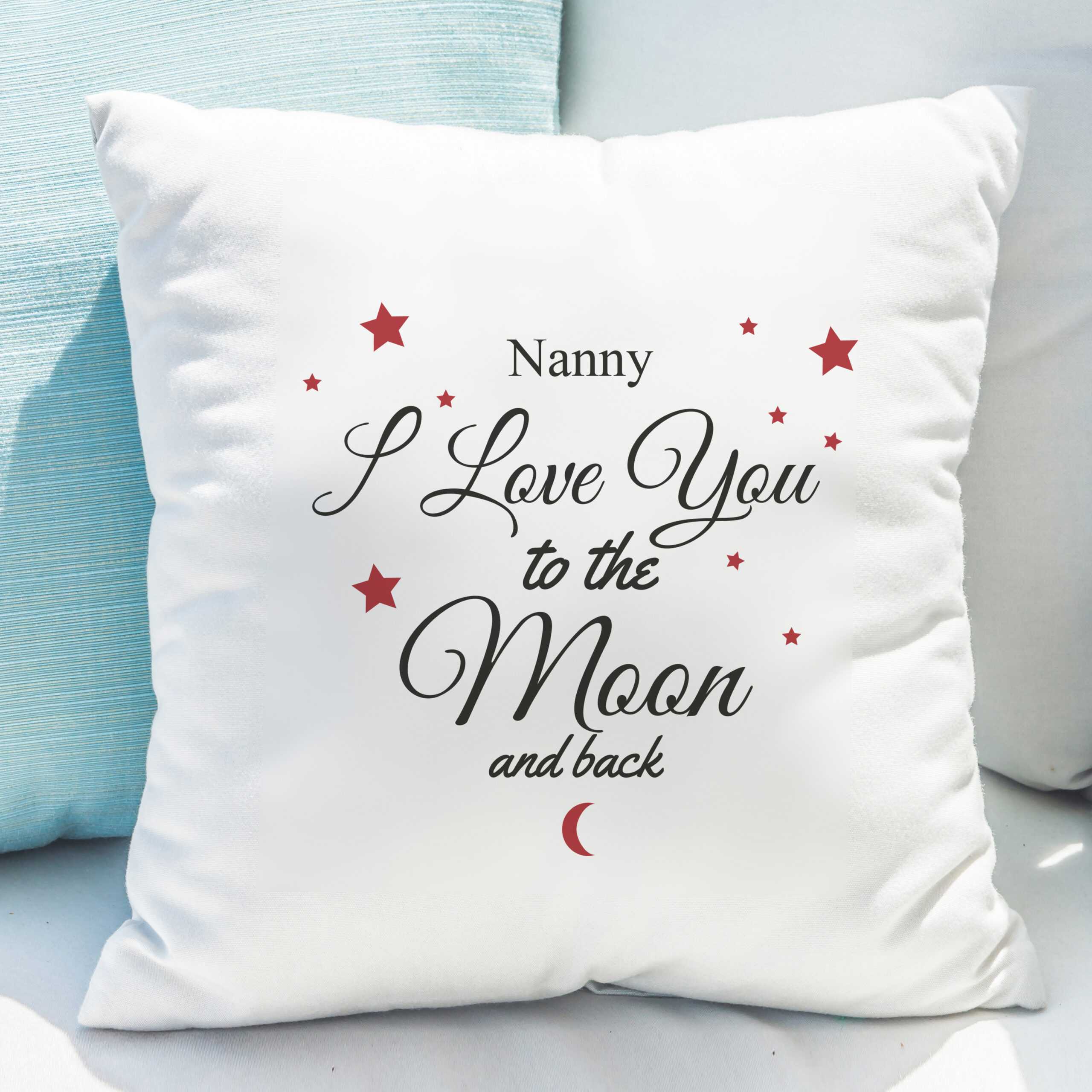 Personalised To The Moon & Back White Cushion - Image 6
