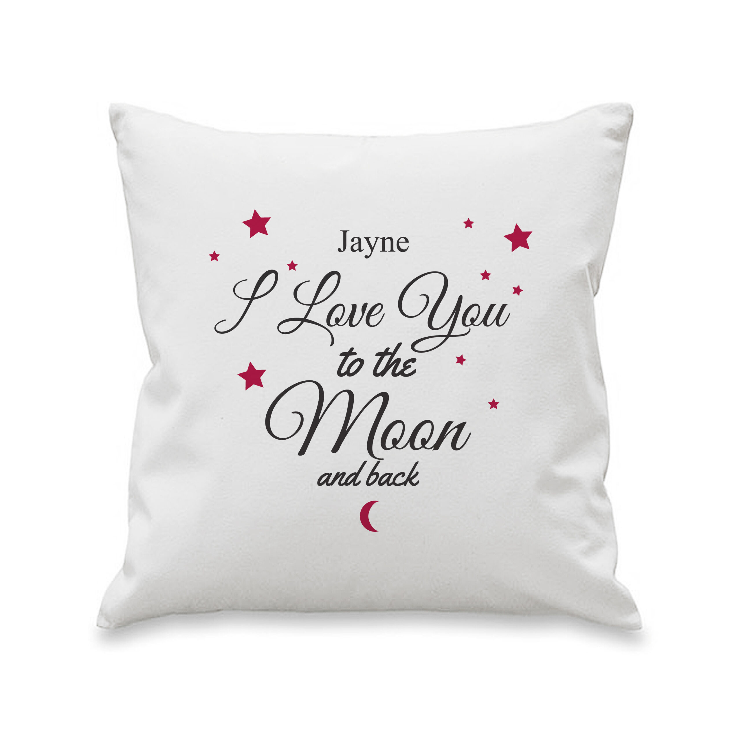 Personalised To The Moon & Back White Cushion - Image 2