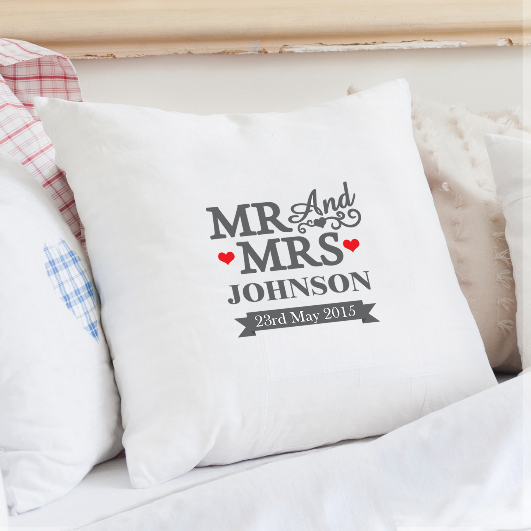 Personalised Mr & Mrs Cushion - Image 2