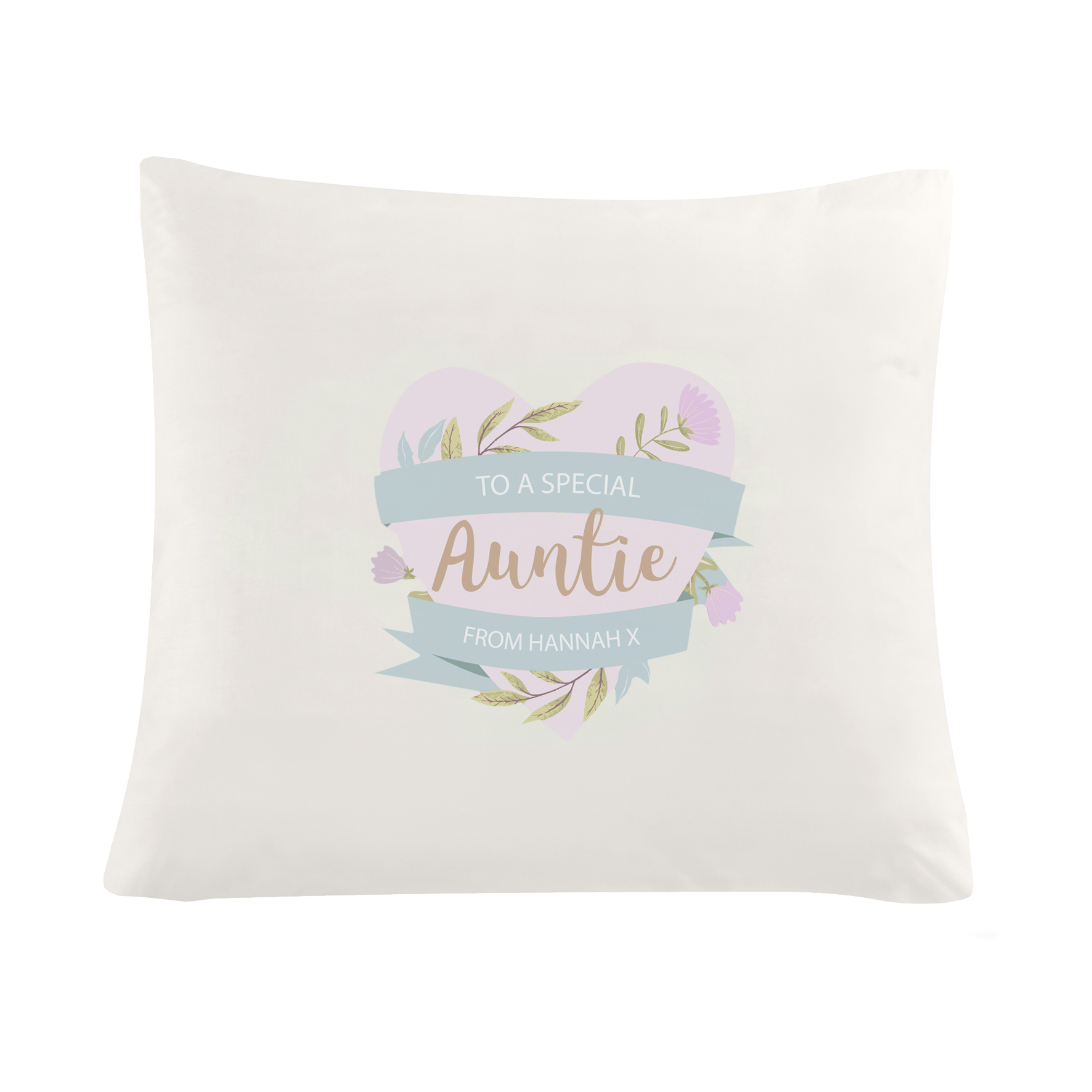 Personalised Floral Heart Mothers Day Cream Cushion - Image 2