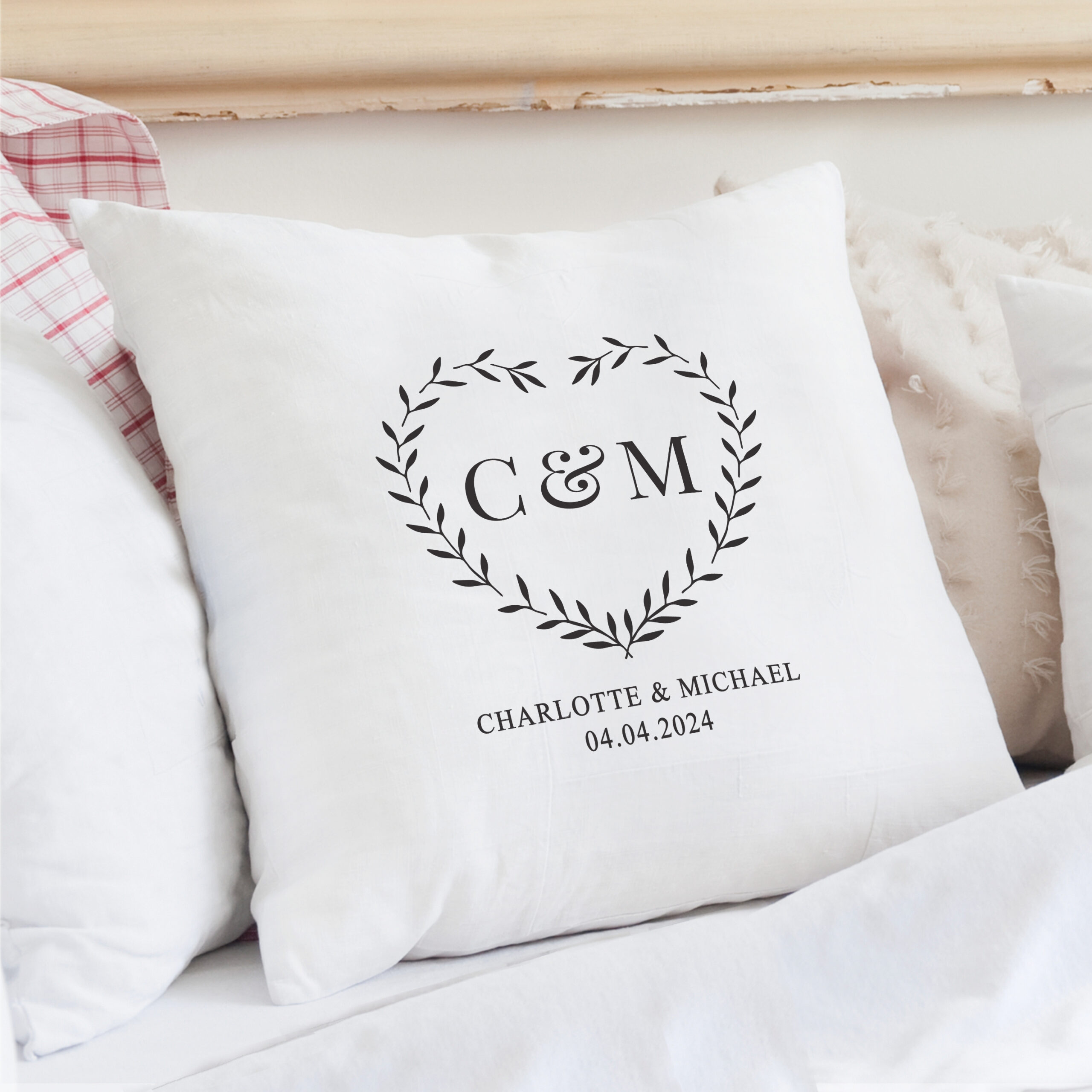 Personalised Grey Heart Cushion - Image 4