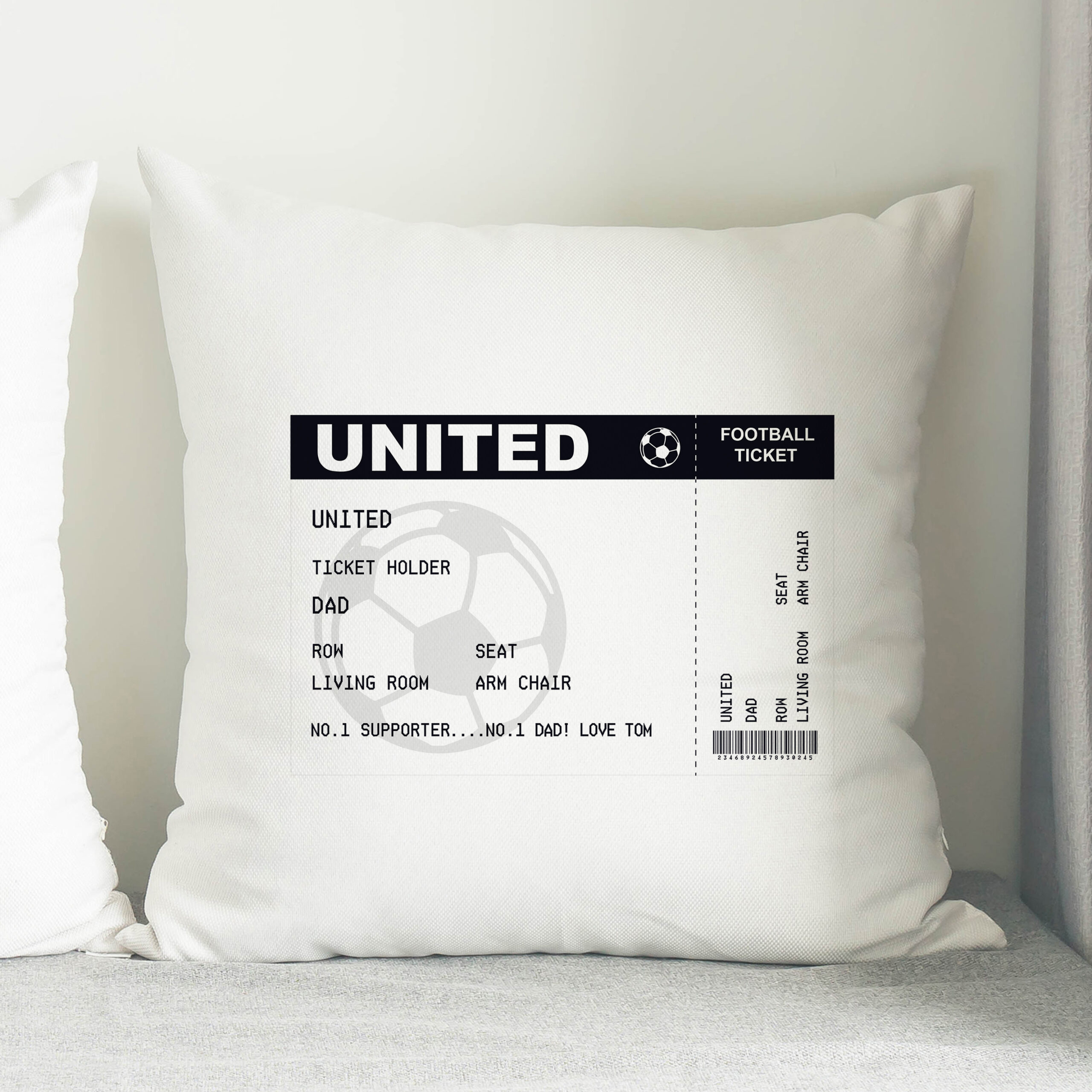 Personalised Football Ticket Cushion - Image 6