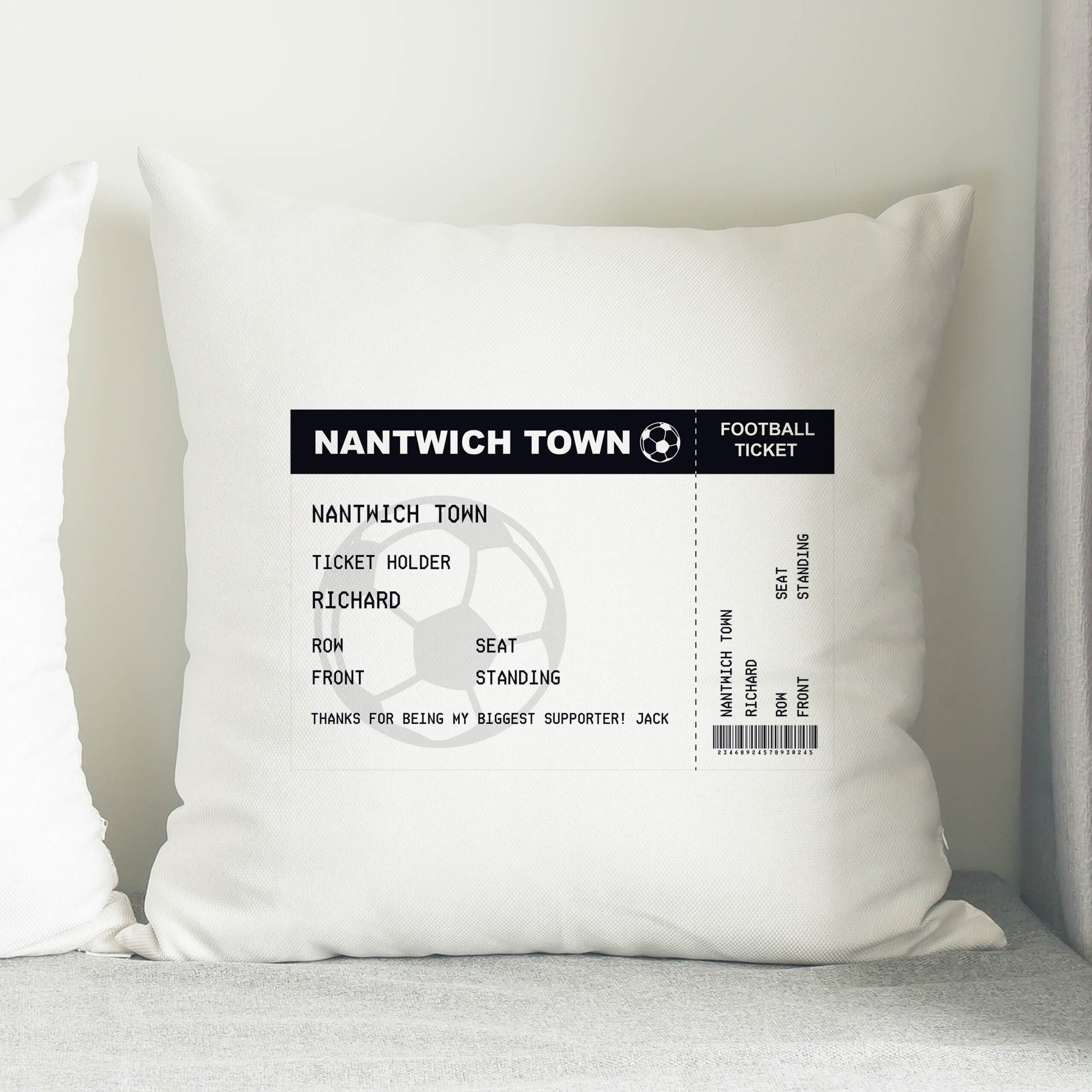 Personalised Football Ticket Cushion - Image 5