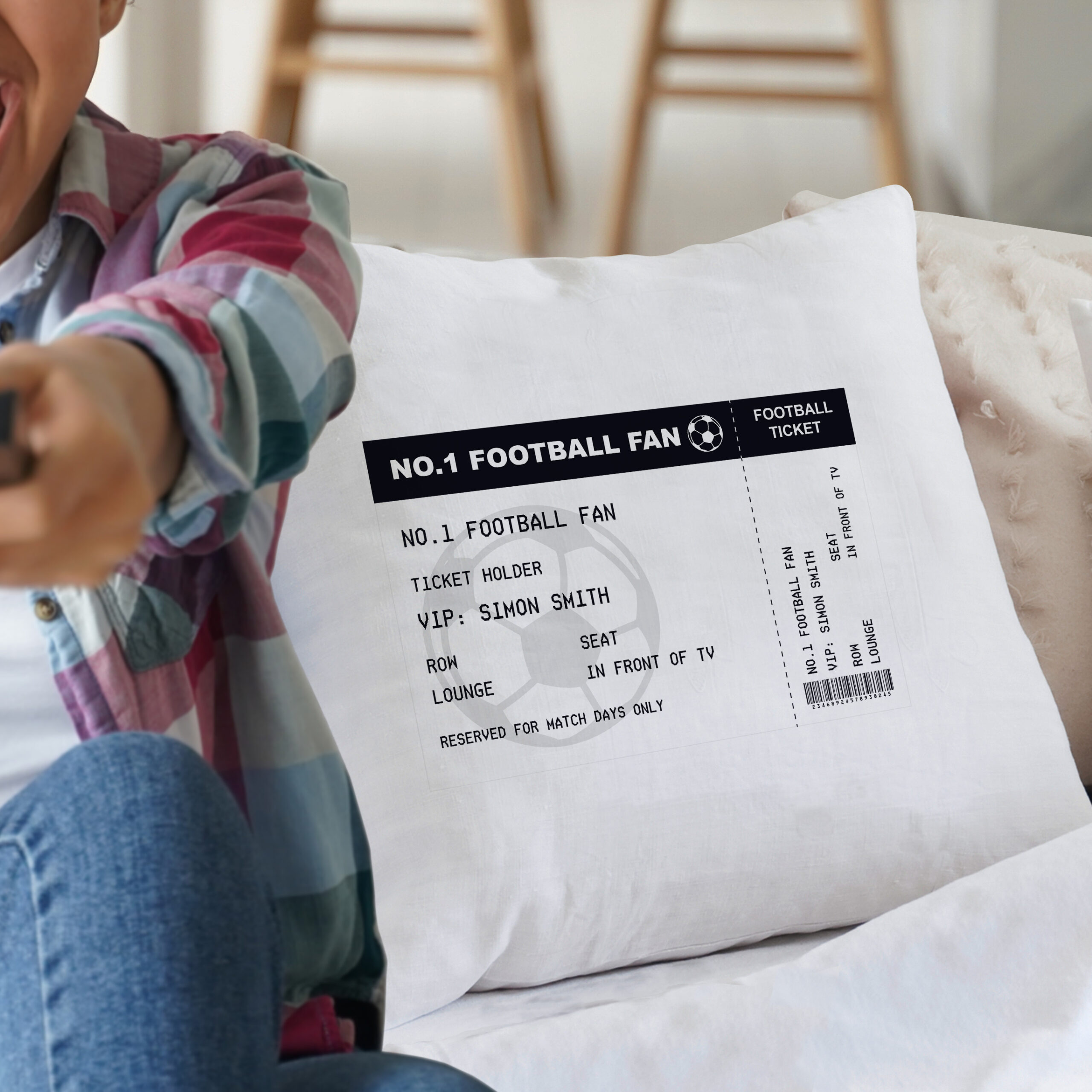 Personalised Football Ticket Cushion - Image 3