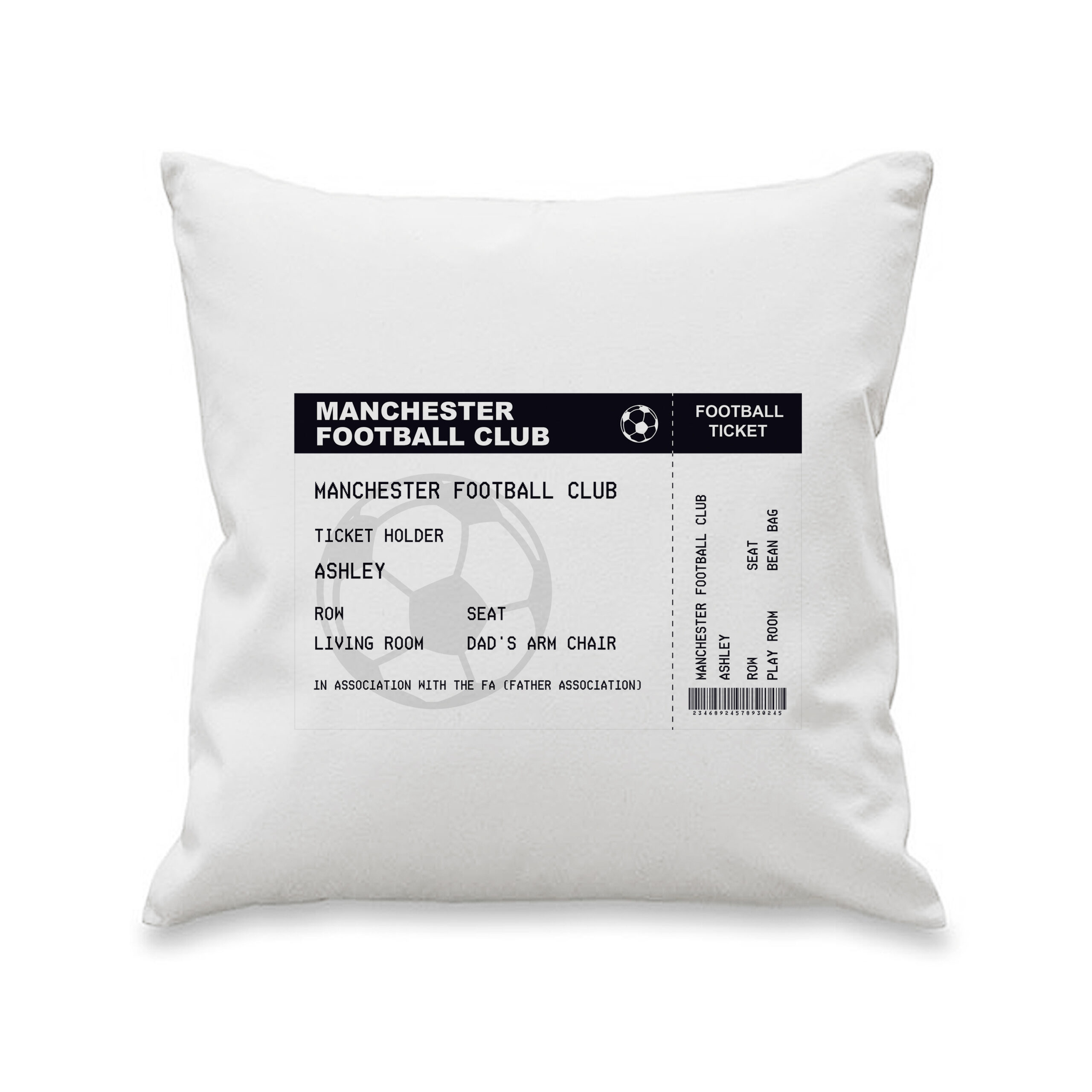 Personalised Football Ticket Cushion - Image 4