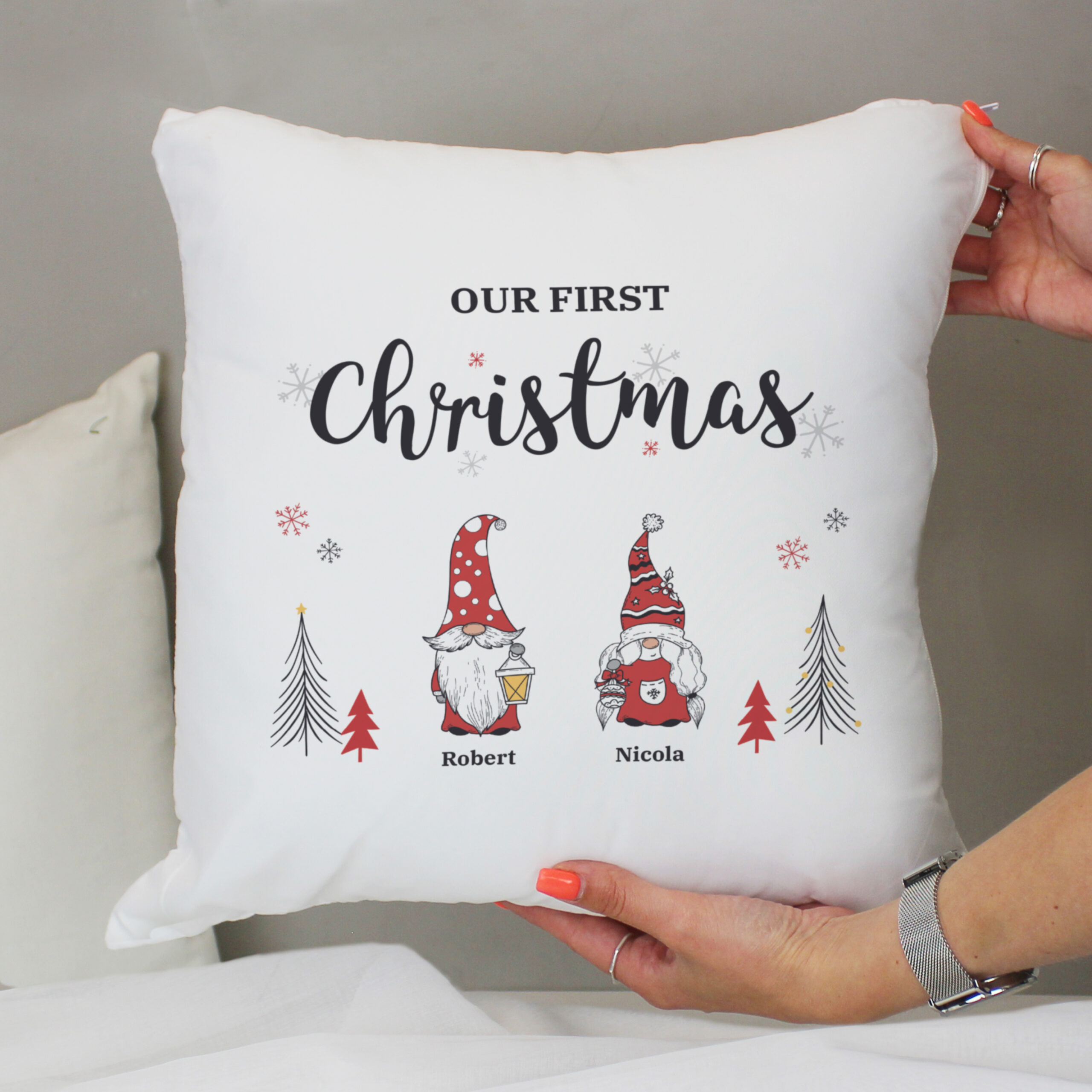 Personalised Gonk Family Christmas Cushion - Image 4