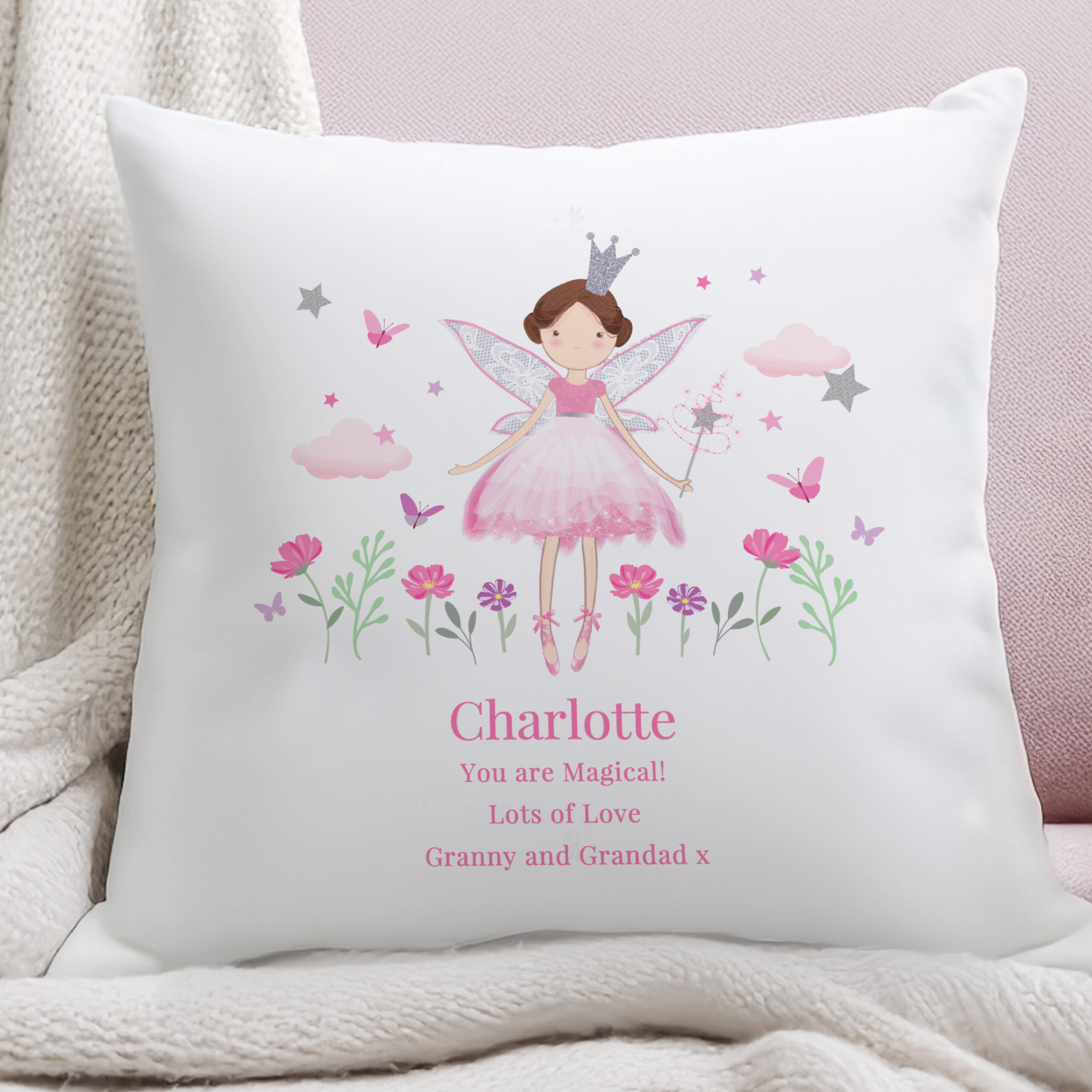 Personalised Fairy Princess Cushion - Image 3