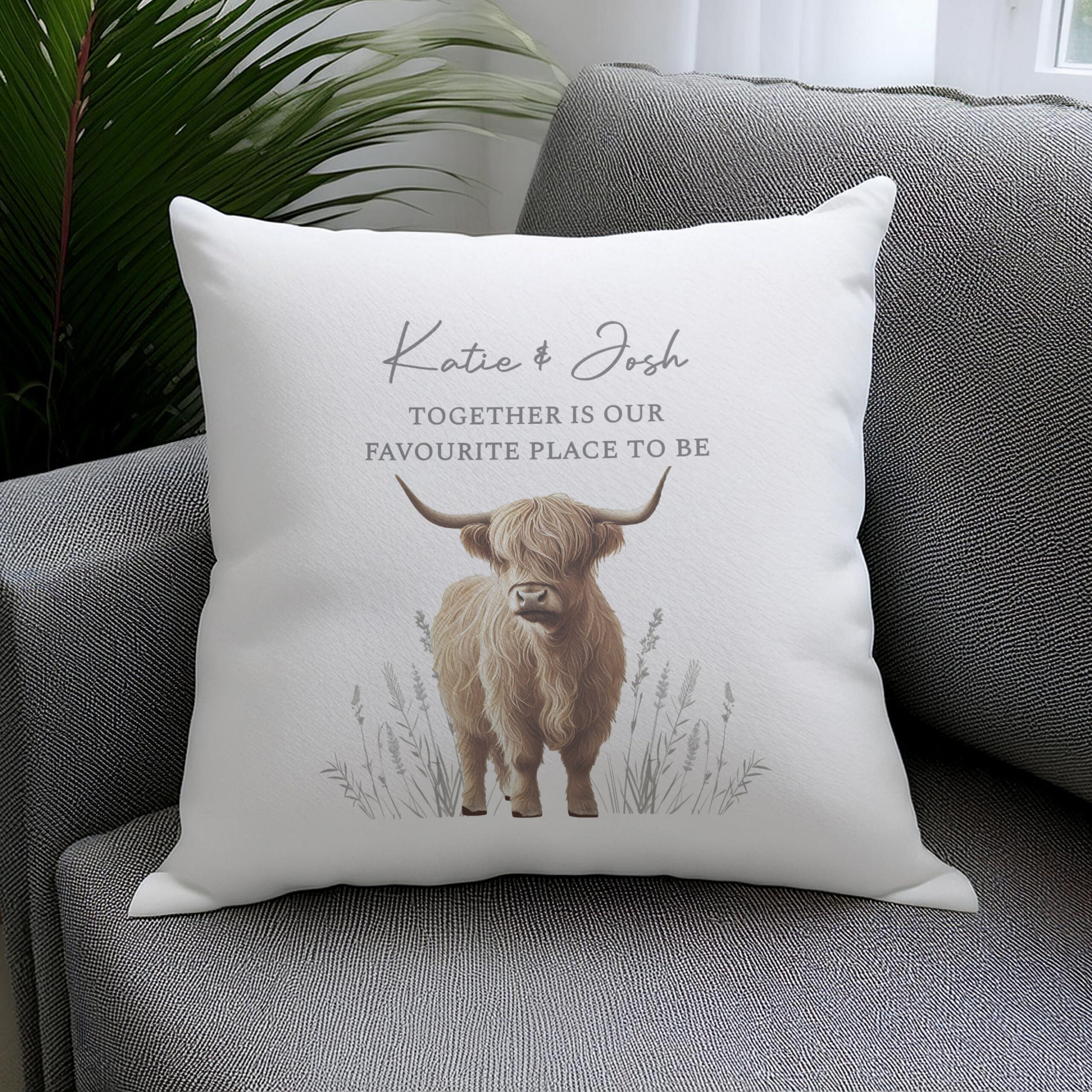 Personalised Highland Cow Cushion - Image 5