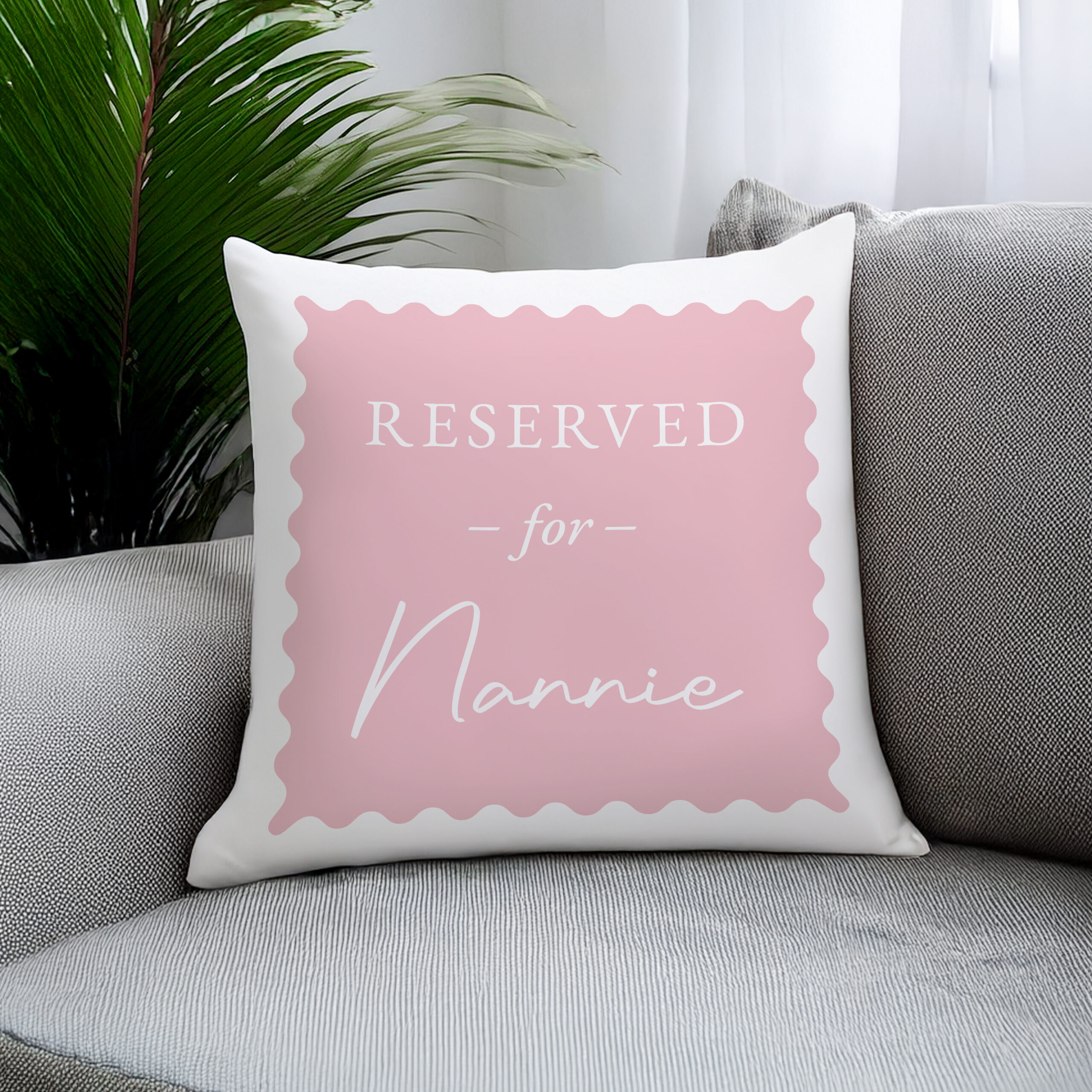 Personalised Pink Reserved For Cushion - Image 2
