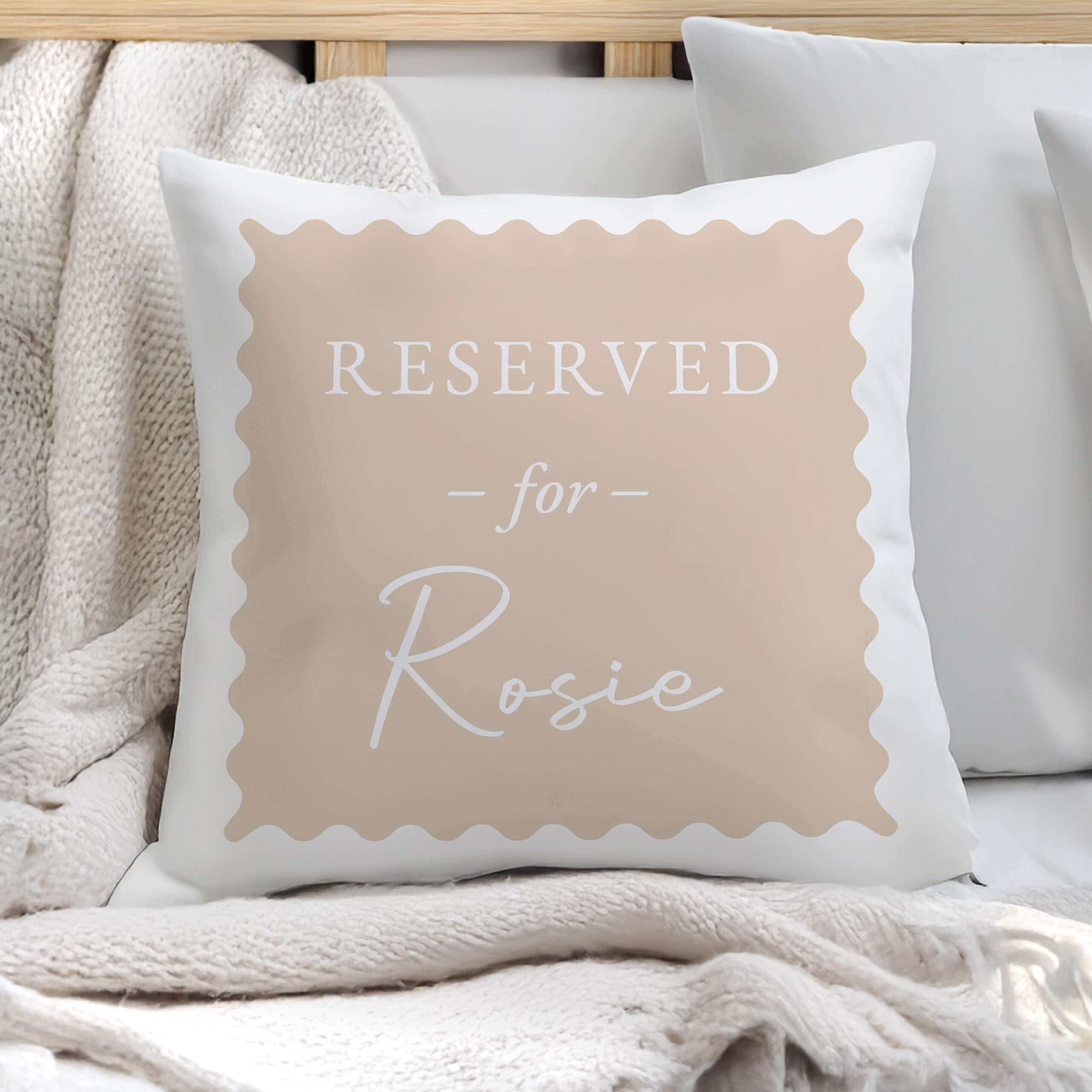 Personalised Cream Reserved For Cushion - Image 4