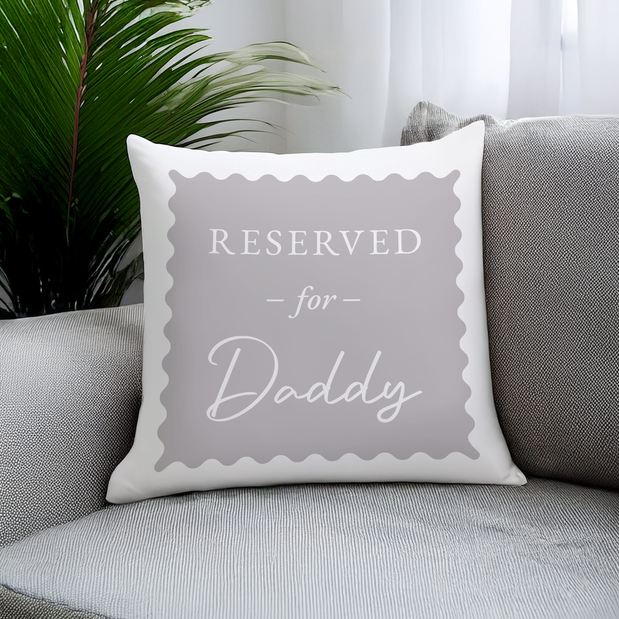 Personalised Grey Reserved For Cushion - Image 5