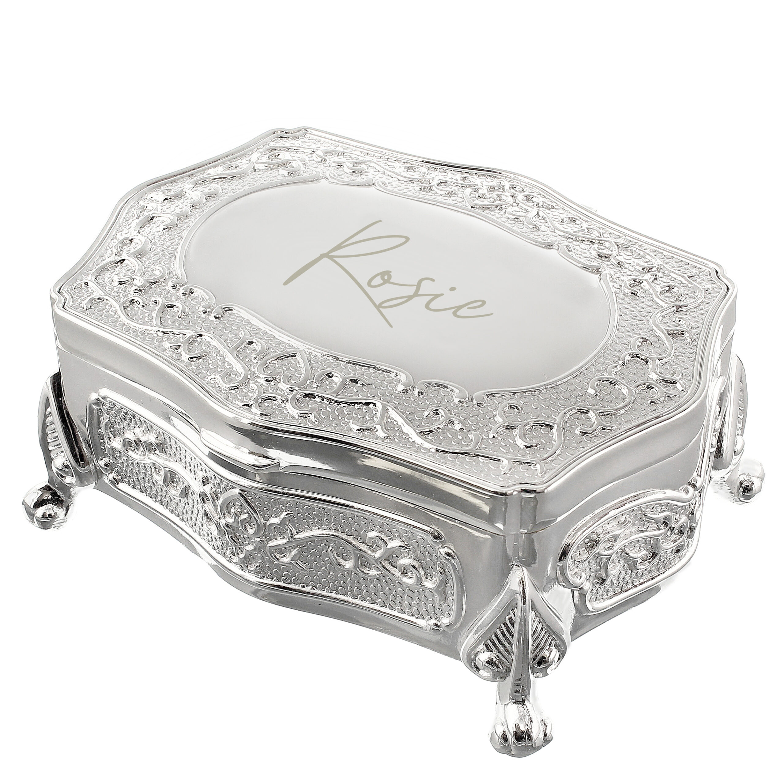 Personalised Small Silver Plated Jewellery Box - Image 7