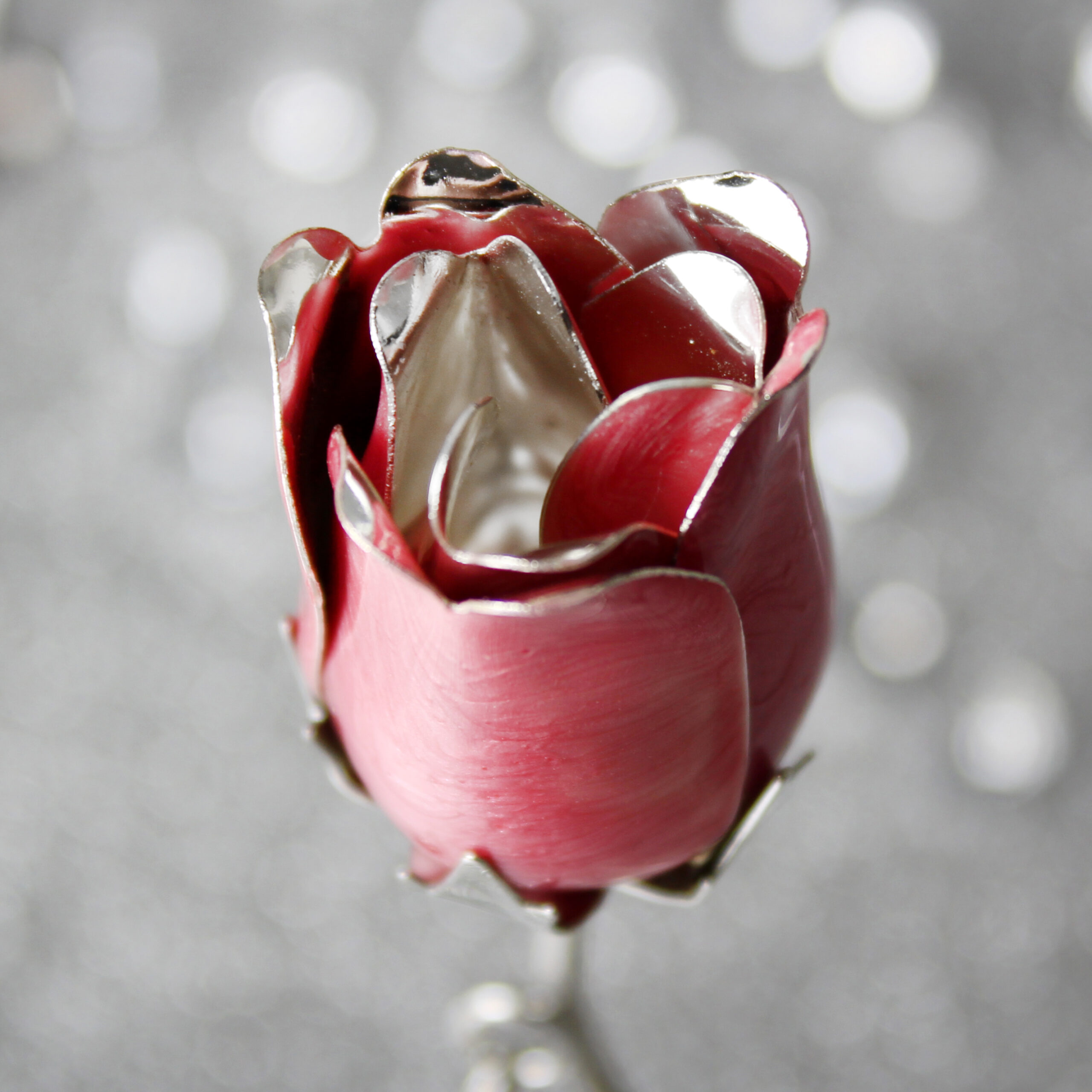 Personalised Free Text Pink Rose Bud Ornament - Image 7