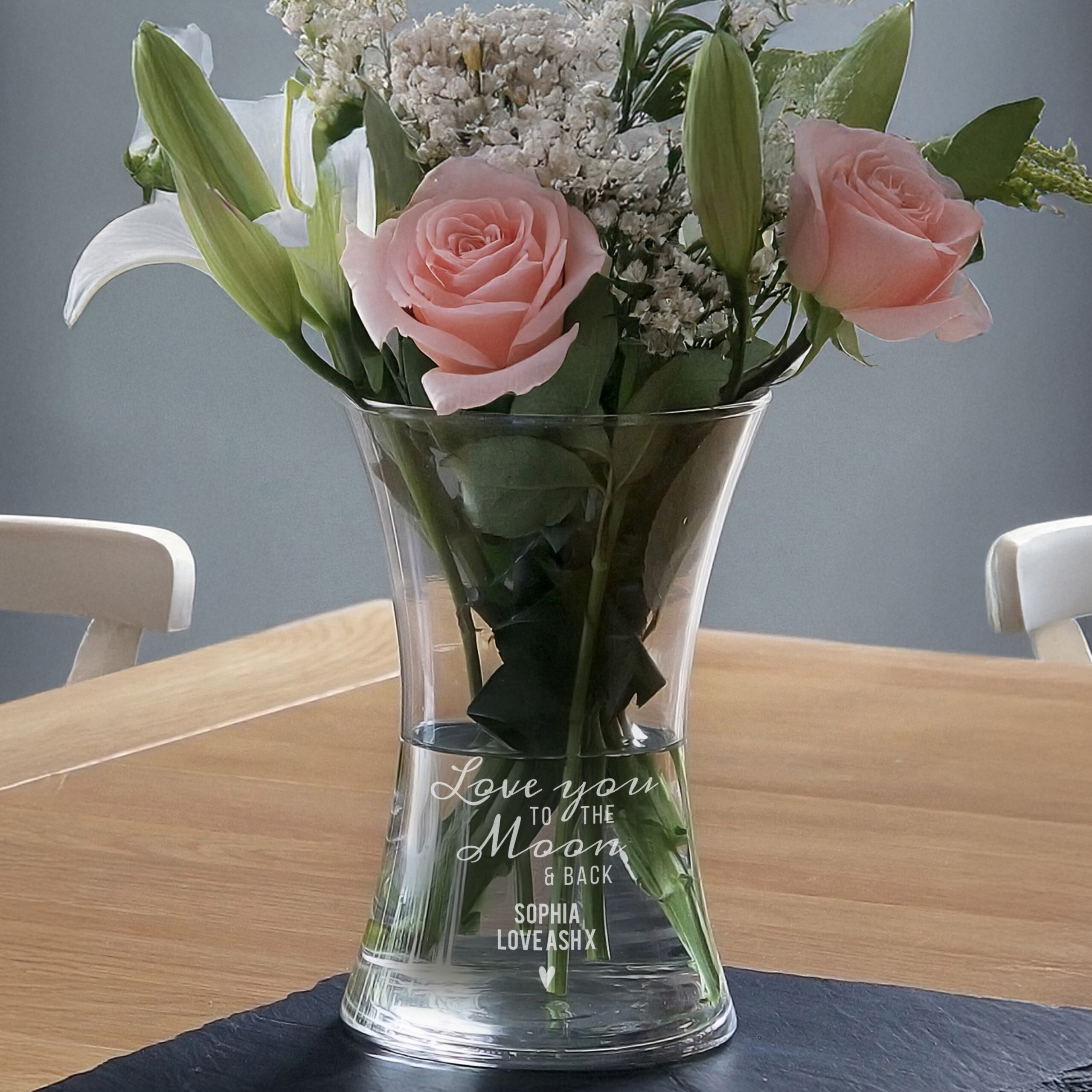 Personalised Love You To The Moon and Back Glass Vase - Image 3