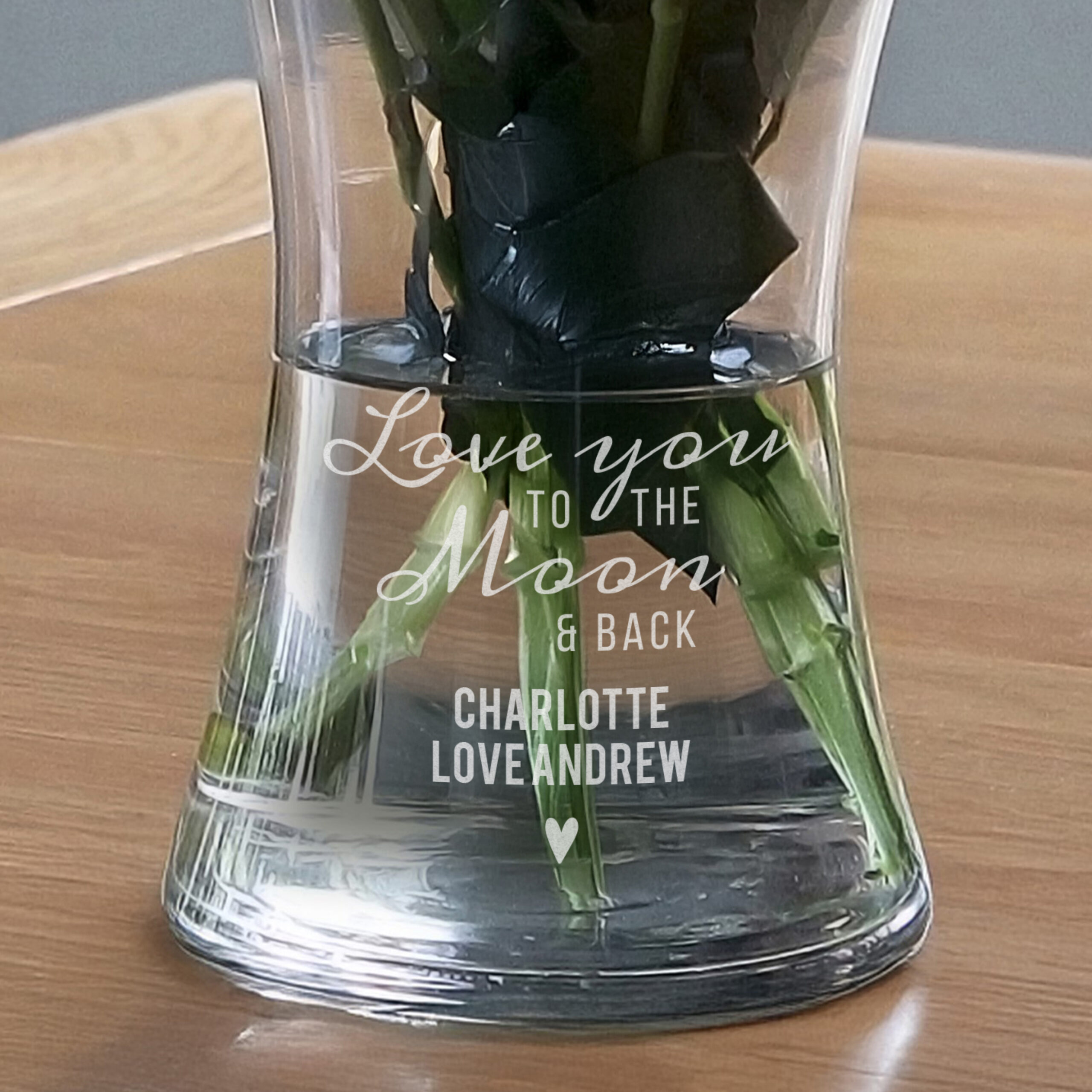 Personalised Love You To The Moon and Back Glass Vase - Image 5