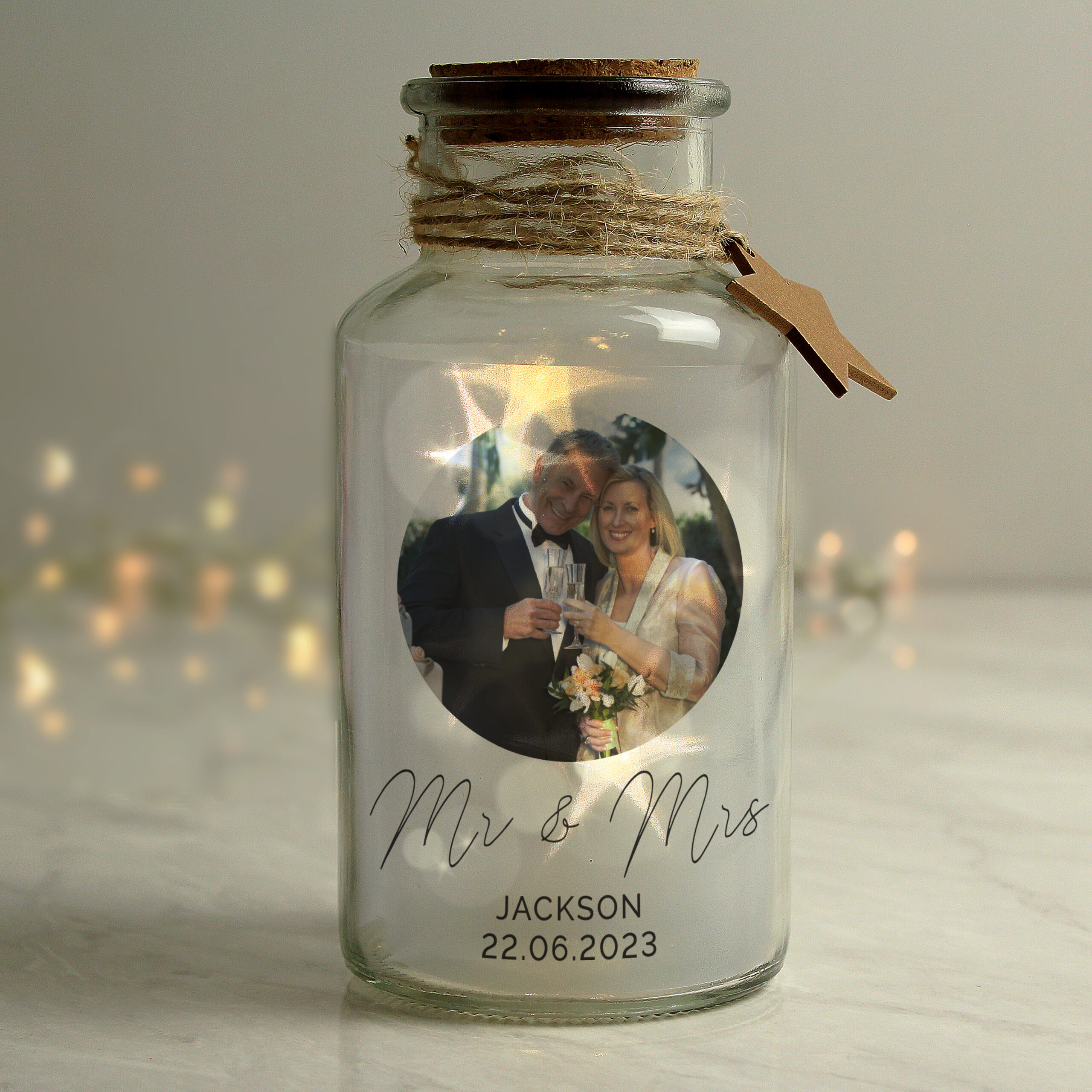 Personalised Photo Upload LED Glass Jar - Image 8