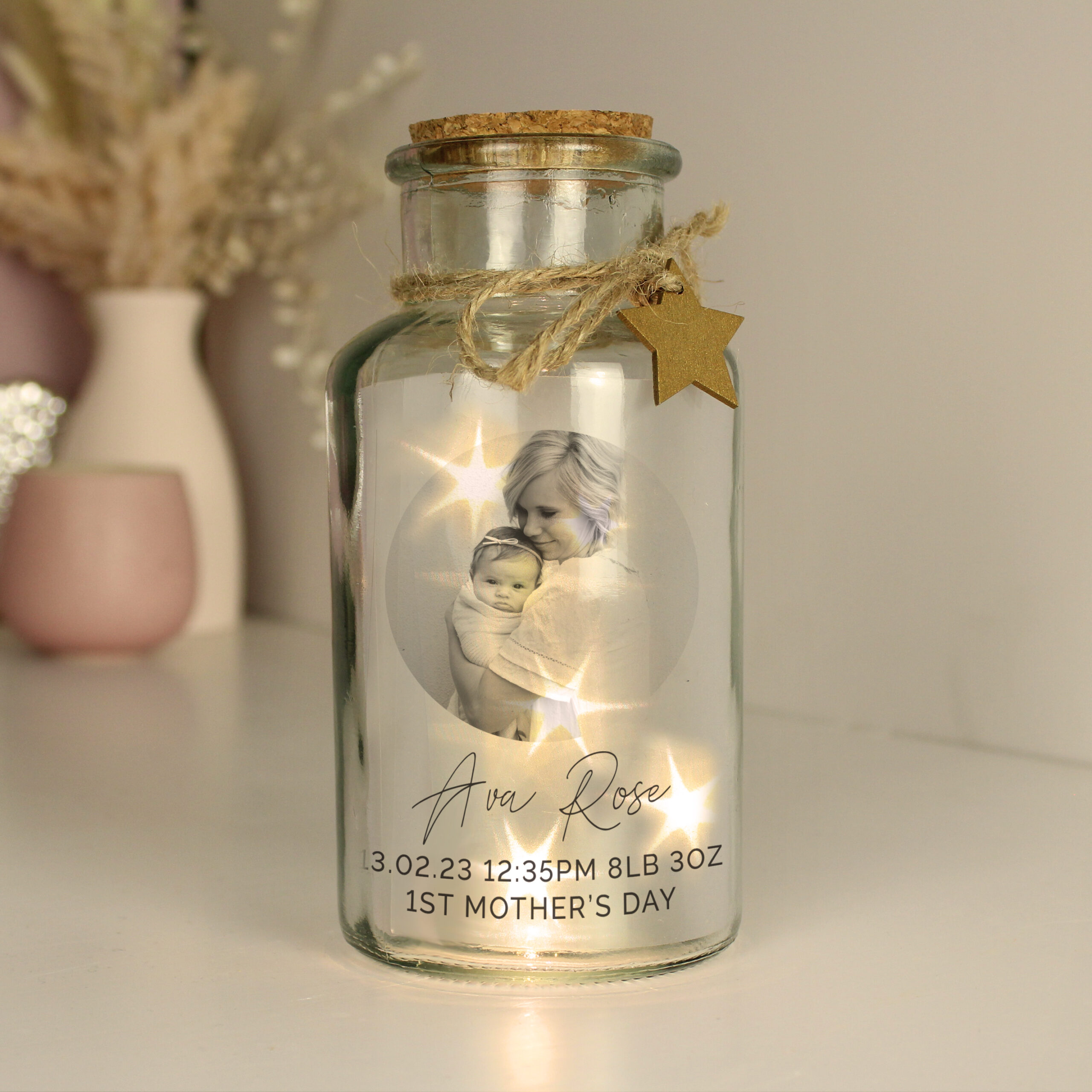 Personalised Photo Upload LED Glass Jar - Image 7