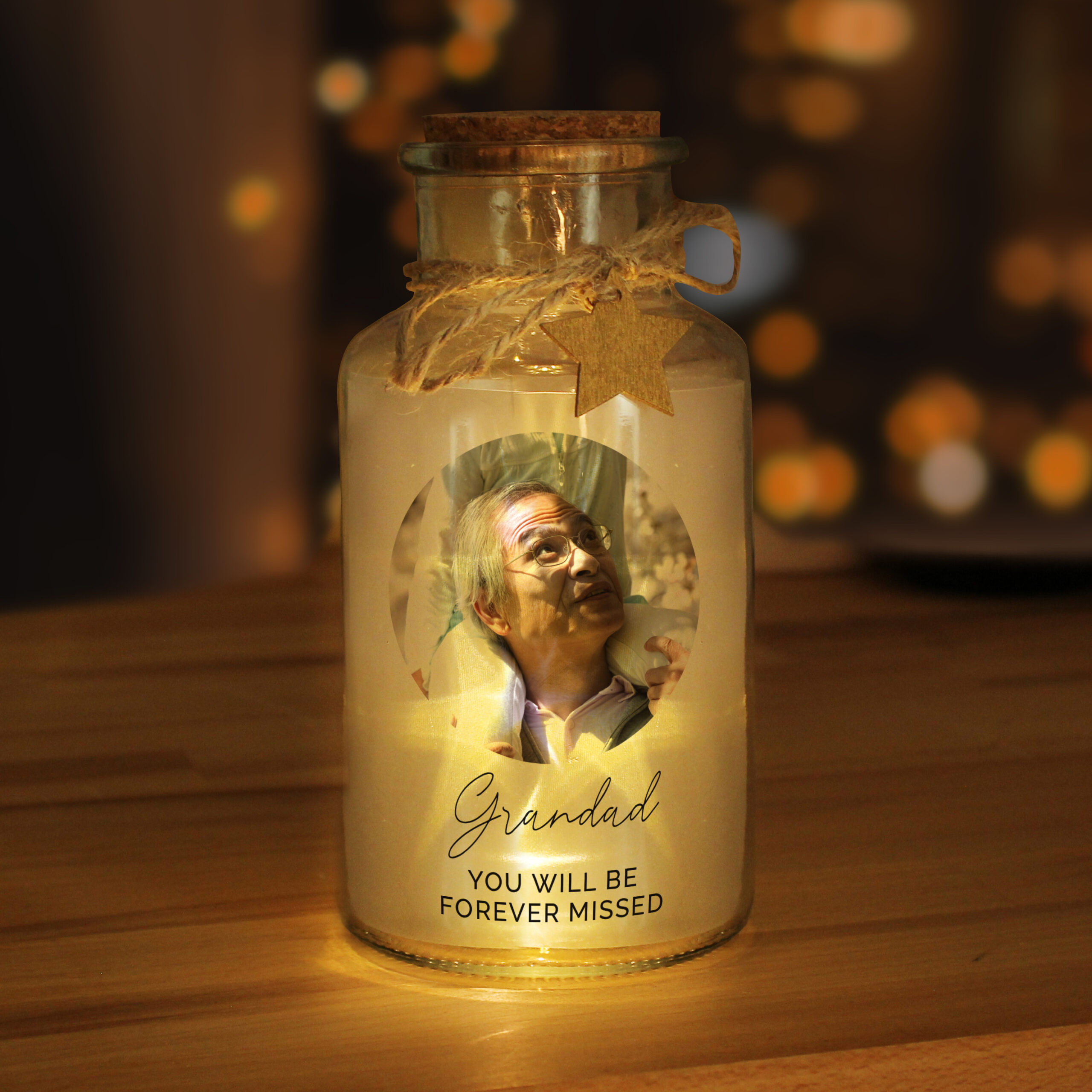 Personalised Photo Upload LED Glass Jar - Image 9