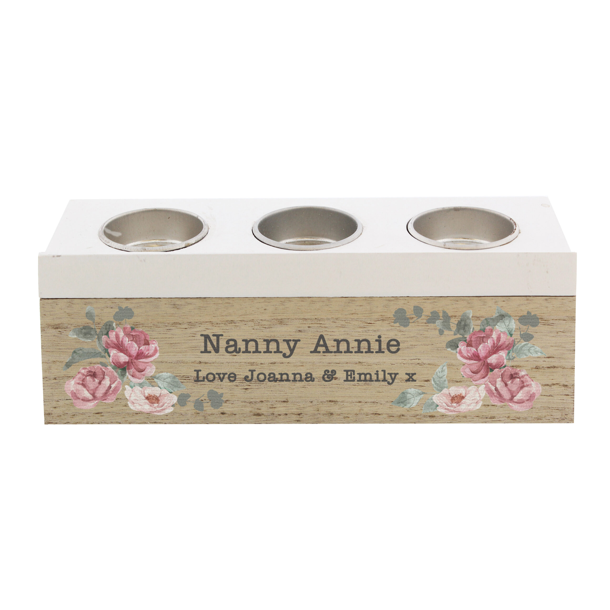 Personalised Floral Watercolour Triple Tealight Box - Image 3