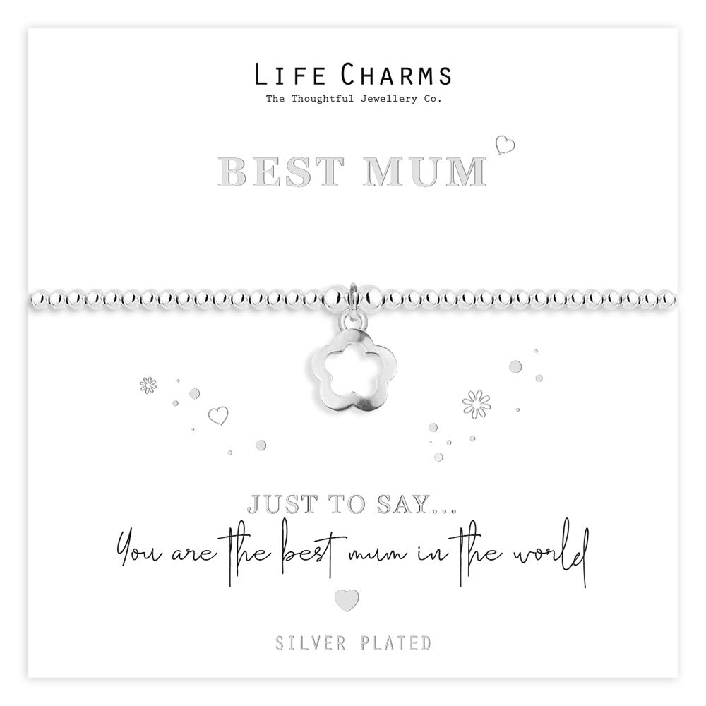 Just To Say Best Mum flower charm bracelet - Image 2