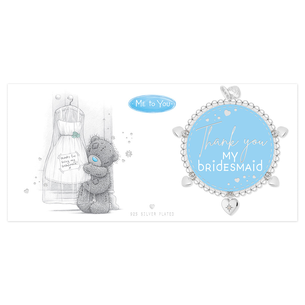 Me to You LifeCharms thank you bridesmaid silver plated charm bracelet gift box