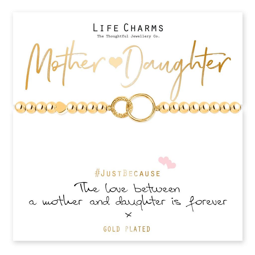 Mother & Daughter gold charm bracelet