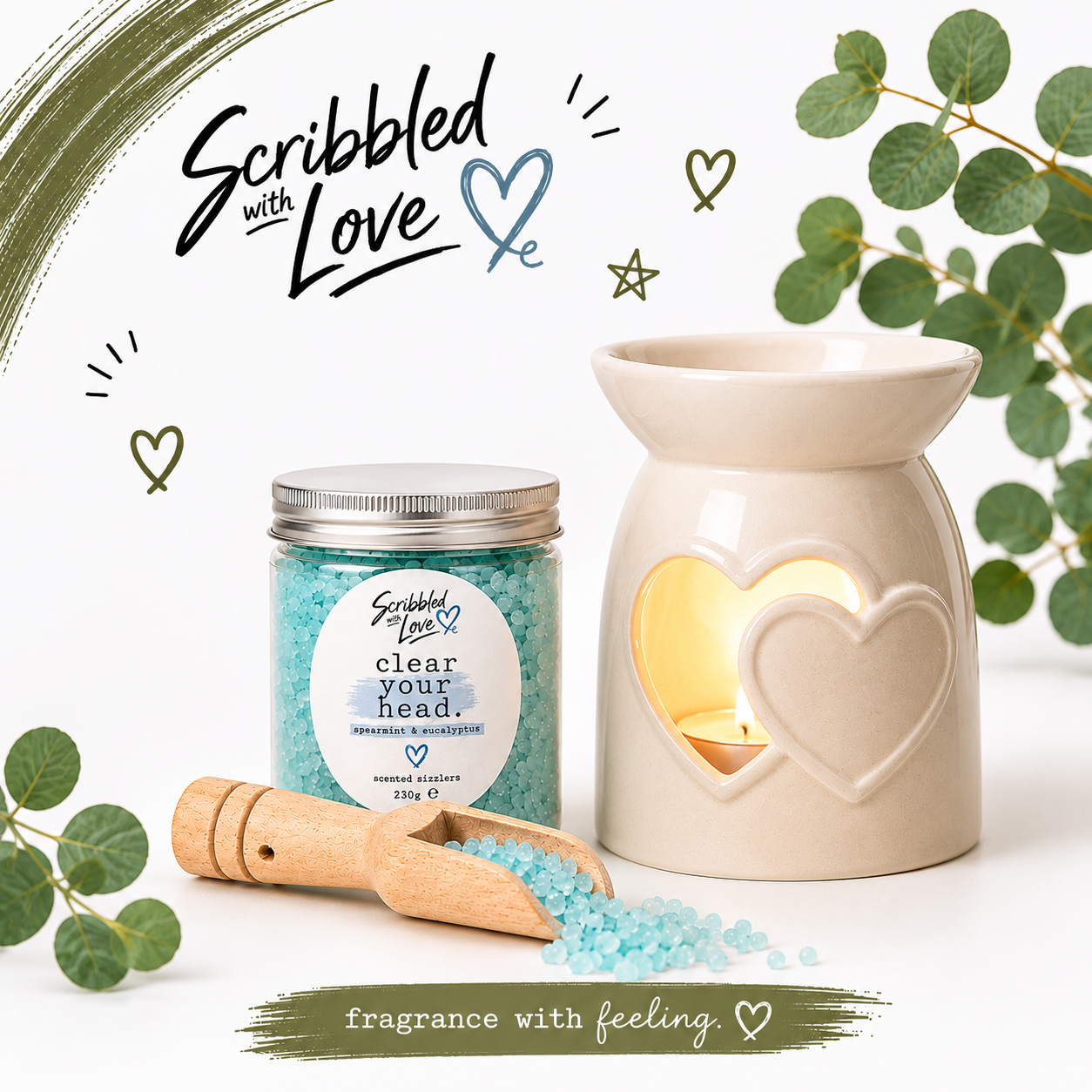 Clear Your Head – Spearmint & Eucalyptus Scented Sizzlers | Scribbled with Love - Image 2