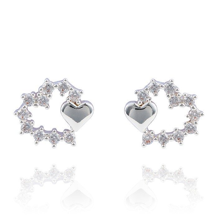 Te Amo Silver Plated Sparkle Earrings