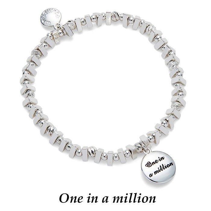 Modern Silver Plated Message Bracelet Million by Equilibrium