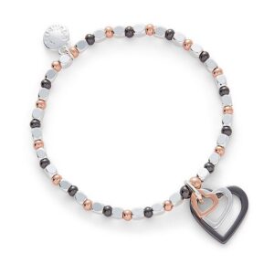 Mixed Metal Triple Heart Bracelet
