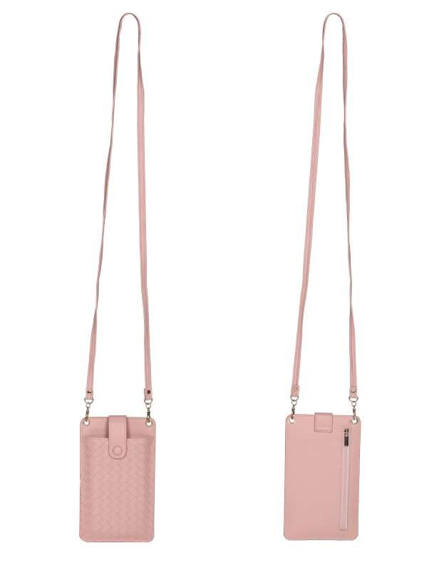 Woven Mobile Phone Pocket Bag Pink - Image 2