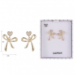 Equilibrium Eternal gold plated Glam bow earrings