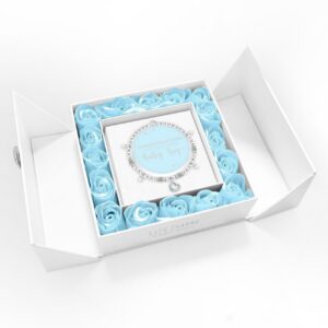 Lifecharms Baby Boy - Sparkling heart charm bracelet in flower box